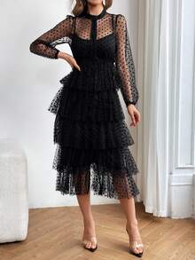 SHEIN Privé Sleeveless Backless Dress - Coffee - View 3