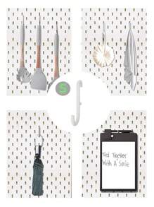 SHEIN Basic living 3 pièces Métallique Crochet Panneau Perforé Accessoire Crochet Pour Organisation Outil Ustensile De Cuisine Dans Panneau Perforé , Panneau Perforé Crochet Kit Panneau Perforé J Crochet Assortiment , garage Outil Stockage Artisanat Crochet Panneau Perforé ( Blanc )