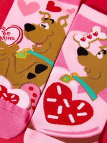 SCOOBY-DOO X SHEIN Women's 2pairs Romantic Pink Short Socks - Multicolor - View 5