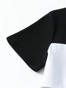 Conjunto Simple De Moda De Dos Tonos Para Hermanos (se Venden 2 Sets Por Separado) - Multicolor - Ver 3