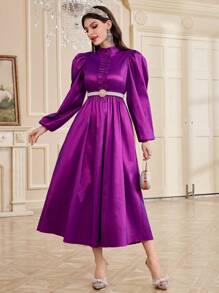 Modelyn Women's Elegant Purple Dress - Purple - View 4