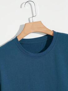 NEOREFINED Men's Casual Solid Color Round Neck Short Sleeve T-Shirt For Summer - 黑與白 - 查看 4