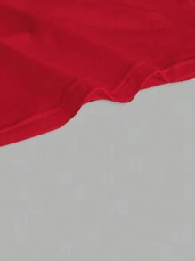 SHEIN EZwear 性感休闲简约红色露背短款上衣，适合夏季穿着 - 紅色 - 查看 5