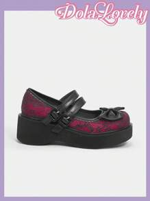 Dola Lovely 女士厚底坡跟鞋 - 紅色 - 查看 5