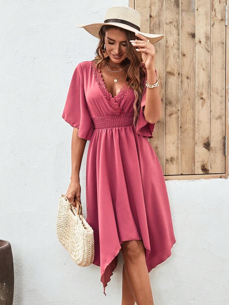 Ladies' Lace Trimmed Waisted Dress