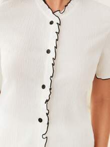 Neue Mode Für Damen, Einfach Und Casual, Weiß, Lässige Lockere Hose Und Kurzärmliges Top, 2-teiliges Set, Home Wear