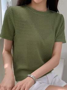 DAZY Solid Color Short Sleeve T-Shirt