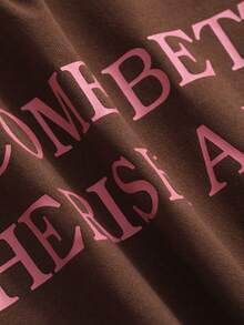 DAZY 女款短袖t卹,印有口號字樣 - 棕色 - 查看 7