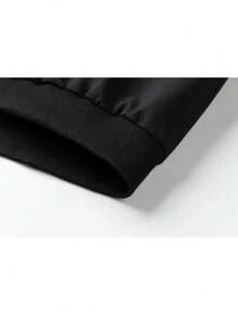 Chaqueta De Hombre Con Cuello De Béisbol De Moda - Negro - Ver 3