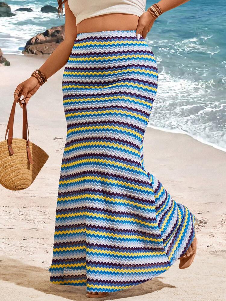 Women's Plus Size Knitted Hollow Out Mermaid Skirt Fall Cloth For Women