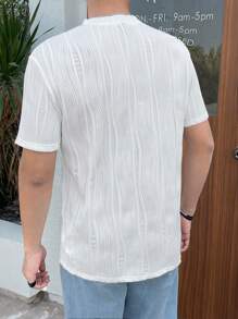 Manfinity VCAY Men's Solid Color Knitted Short Sleeve Polo Shirt