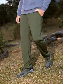 SHEIN In My Nature Men's Solid Color Outdoor Pants With Pockets