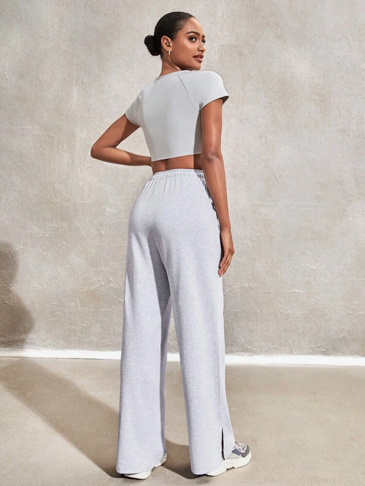 Women's Digital Pattern Raglan Sleeve T-Shirt And High Waisted Pants Sportswear Set