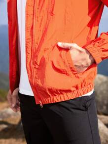 SHEIN In My Nature Veste d'extérieur pour homme avec poches à rabat, vêtements de randonnée