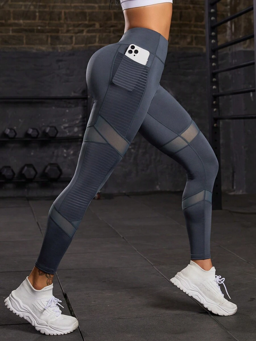 Powerista Tight-Fitting Yoga Pants With Hip Lifting Feature - Dark Grey - View 1