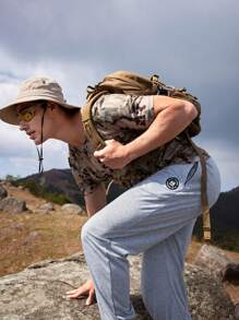 SHEIN In My Nature 男式束口腰戶外運動長褲 - 灰色 - 查看 4