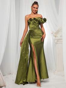 Vestido de fiesta largo hasta el suelo de elegancia Vipgirl con sensación de alta gama, vestido de noche formal para graduación, cena o boda