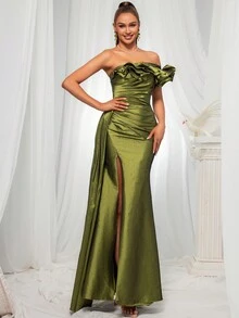 Vestido de fiesta largo hasta el suelo de elegancia Vipgirl con sensación de alta gama, vestido de noche formal para graduación, cena o boda