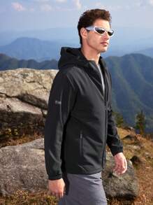 In My Nature 男士登山衣，長袖外套，印有標語印花設計 - 深灰色 - 查看 5