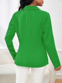 Calvaya Women's Double-Breasted Solid Color Suit Jacket