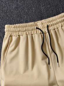 Manfinity Homme 男士字母图案休闲短袖 T 恤和中国龙图案抽绳腰短裤，男友礼物 - 彩色 - 查看 6