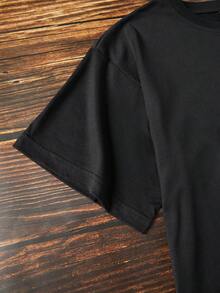 INAWLY Women's Letter & Heart Printed T-Shirt - Black - View 5