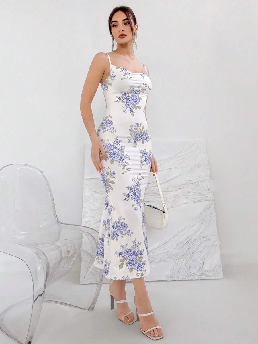 Aloruh 印花連帽后背無背心女裝連衣裙 - 彩色 - 查看 1