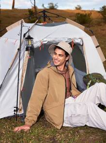 Gym Rark Chaqueta deportiva con capucha y cremallera acolchada para hombre - Caqui - Ver 5
