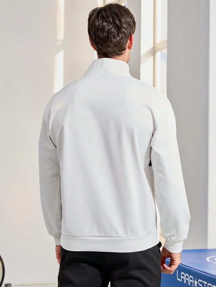 Men's Letter Printed Long Sleeve Zipper Sports Sweatshirt Men Sweatshirt Los Angeles Sweatshirt