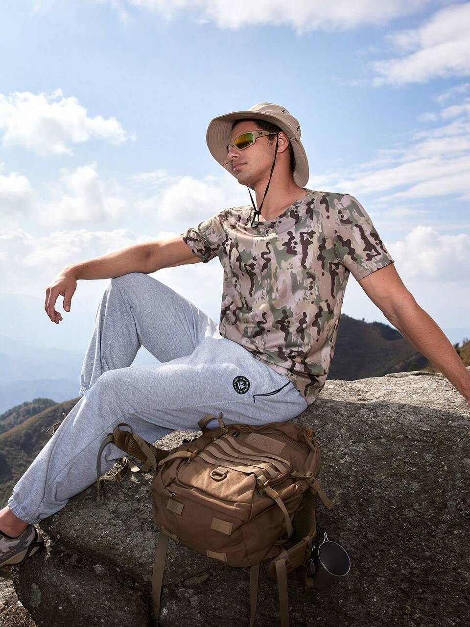 Men'S Drawstring Waist Outdoor Sweatpants