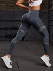 Powerista Tight-Fitting Yoga Pants With Hip Lifting Feature - Dark Grey - View 5