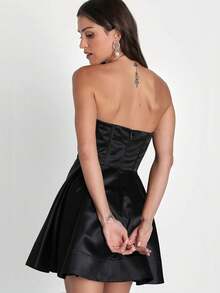 Women's Sexy Strapless Backless Party Dress - Black - View 2