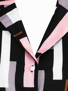 SHEIN Clasi 加大碼全印花無袖襯衫裙 - 彩色 - 查看 4