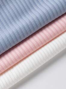 SHEIN Unity 女士純色條紋紋面尖領polo恤 - 彩色 - 查看 3