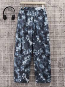 SHEIN Pantalones Estampados Para Adolescente Primavera/verano - Azul - Ver 2