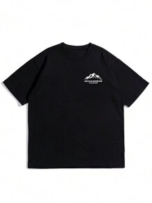 Men's Casual Simple Mountain Print Short Sleeve T-Shirt
