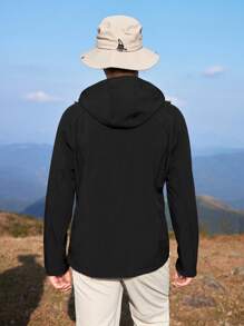 SHEIN In My Nature 男士戶外徒步外套登山服裝 - 黑色 - 查看 2