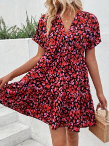 Breezaya Damski Love Wypełniony Nadruk Sukienki - Czerwony - Zobacz 6