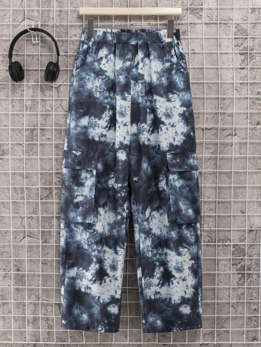 SHEIN Pantalones Estampados Para Adolescente Primavera/verano - Azul - Ver 1