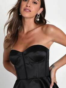 Women's Sexy Strapless Backless Party Dress - Black - View 3