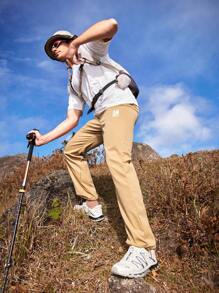 SHEIN In My Nature Men's Outdoor Mountaineering Straight Pants - Khaki - View 6