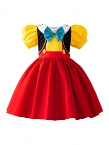 Baby Girls' Formal Dress, Fashionable, Gorgeous, Suitable For Birthday Party, Evening Party, Wedding, One-Month Celebration And Baptism, One-Year-Old Birthday - Red - View 3