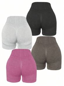 Velisys Velisys 4入組寬領部運動短褲打底短褲 - 彩色 - 查看 5
