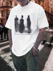 Claim Dot Camiseta de manga corta para hombre con diseño gráfico de retrato y eslogan, regalo para el novio, para salir