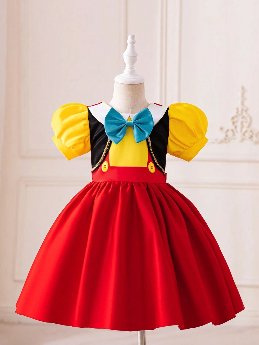 Baby Girls' Formal Dress, Fashionable, Gorgeous, Suitable For Birthday Party, Evening Party, Wedding, One-Month Celebration And Baptism, One-Year-Old Birthday - Red - View 1
