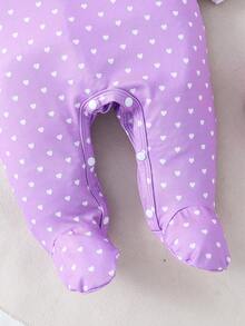 SHEIN Em bé Cô gái Tím Tim & Dễ thương Kỳ lân Thêu Trang phục mặc nhà Đối với Nhà - Màu tím hoa cà - Xem 5