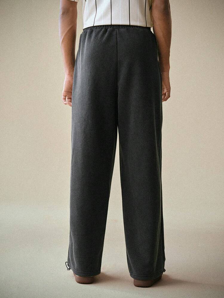 Knitted Side Stripes Decor Casual Pants