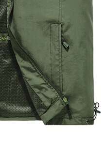 Chaleco De Color Sólido Para Hombres, Verde - Verde militar - Ver 3