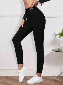 High Waist Skinny Cropped Pants