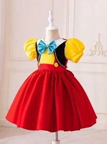 Baby Girls' Formal Dress, Fashionable, Gorgeous, Suitable For Birthday Party, Evening Party, Wedding, One-Month Celebration And Baptism, One-Year-Old Birthday - Red - View 4